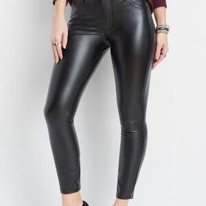 Maurices Black Pants faux leather size 8